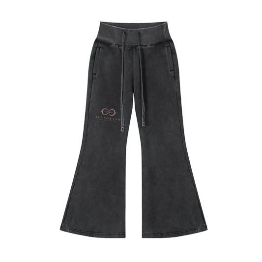 Vintage Washed Flared Fleece Pants