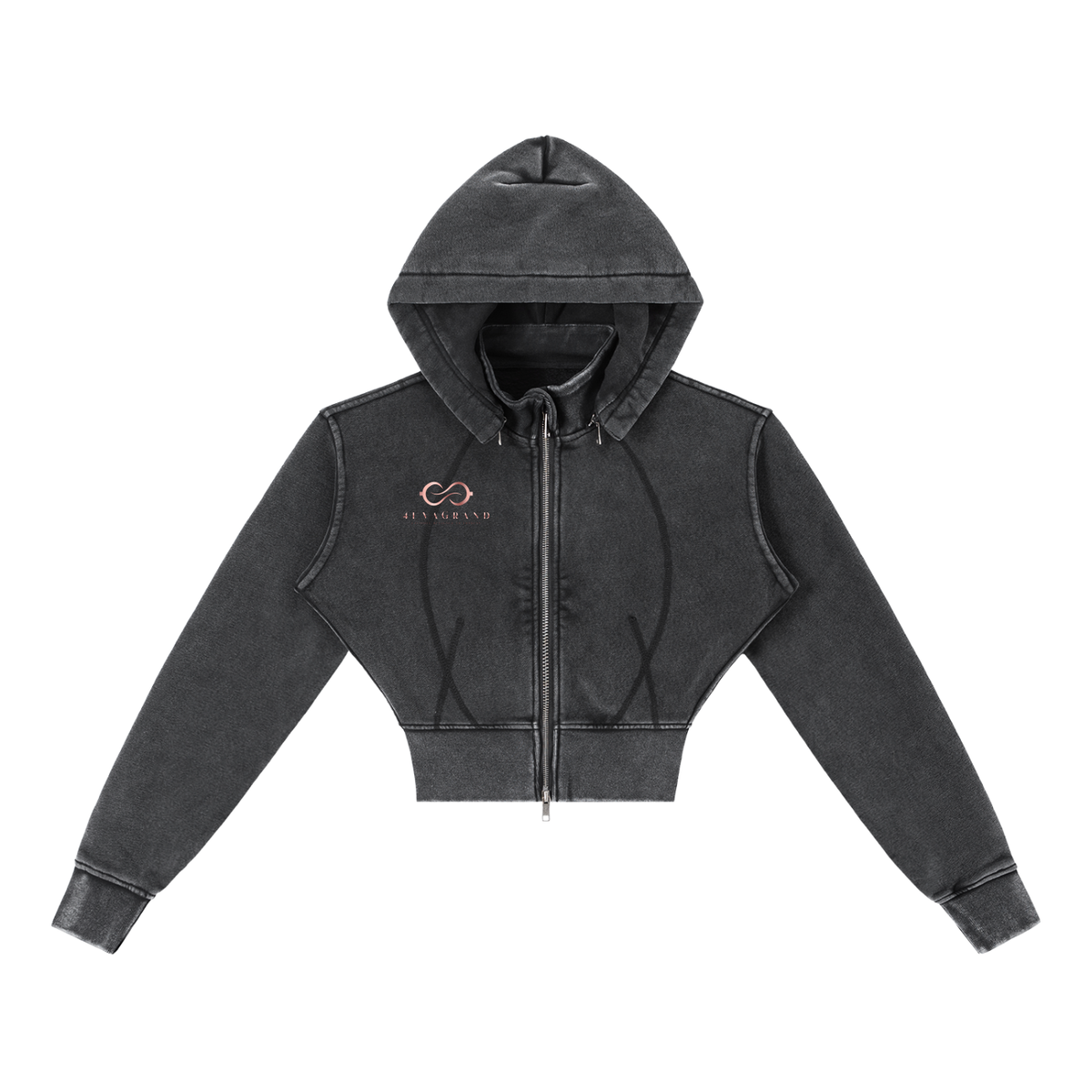 Vintage Washed Cropped Fleece Hoodie