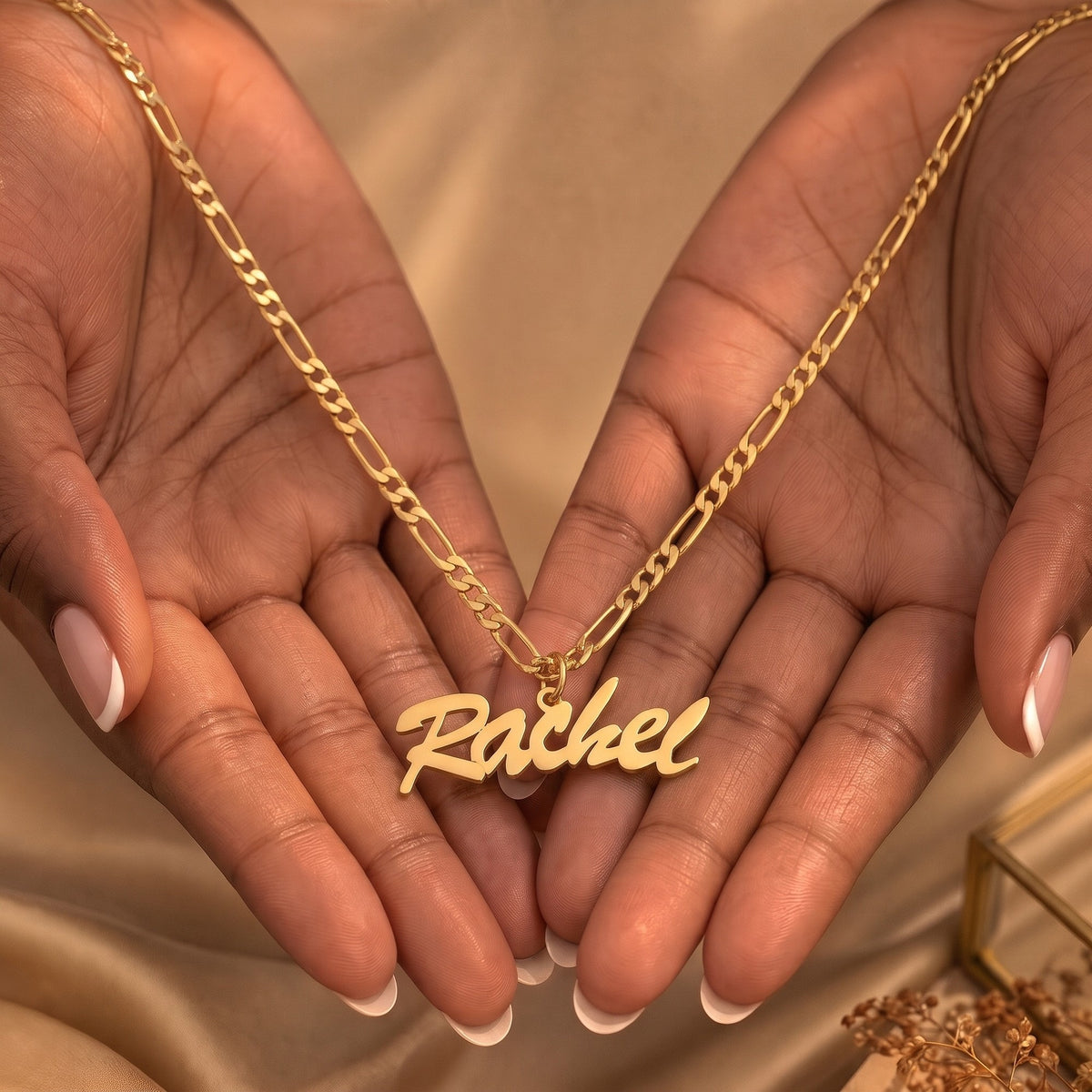 Layering Name Necklace, Center Loop Nameplate on Paperclip or Box Chain